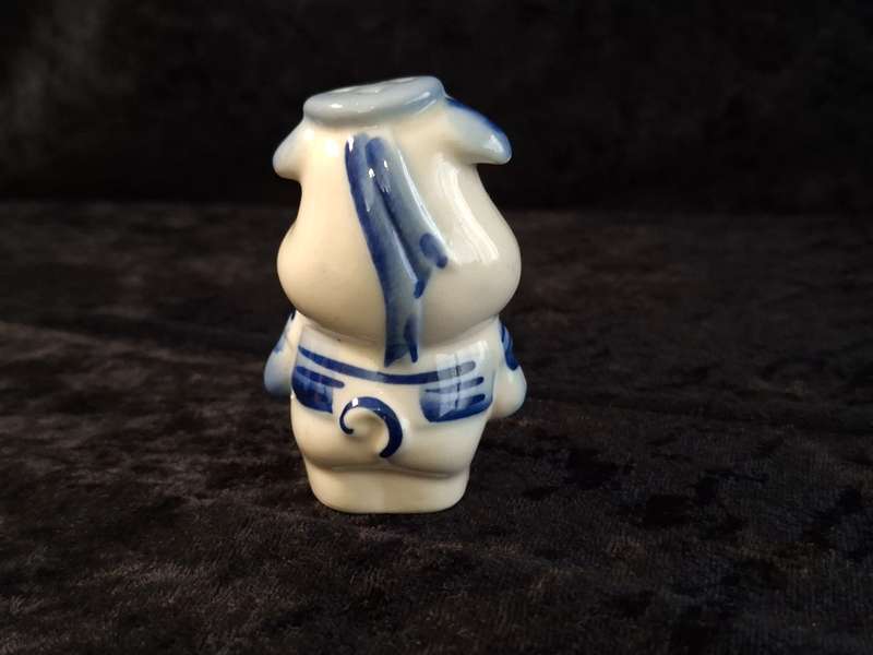 Vintage Blue & White Hand Painted Saltshaker