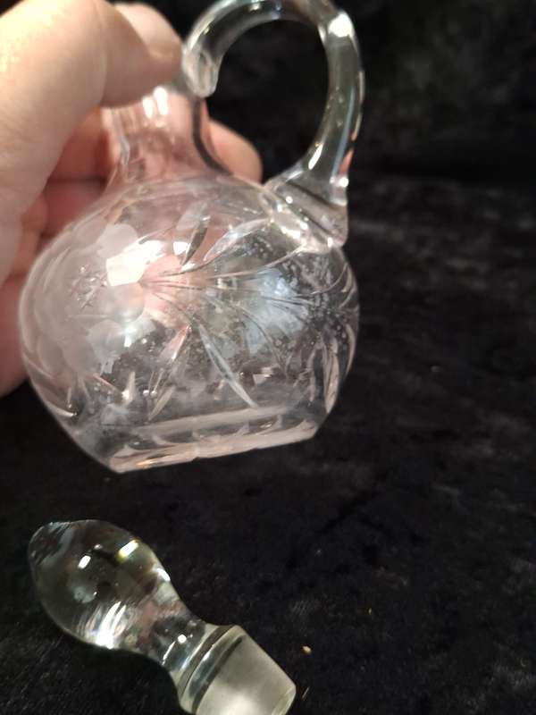Vintage Rose Cut Crystal Pitcher.