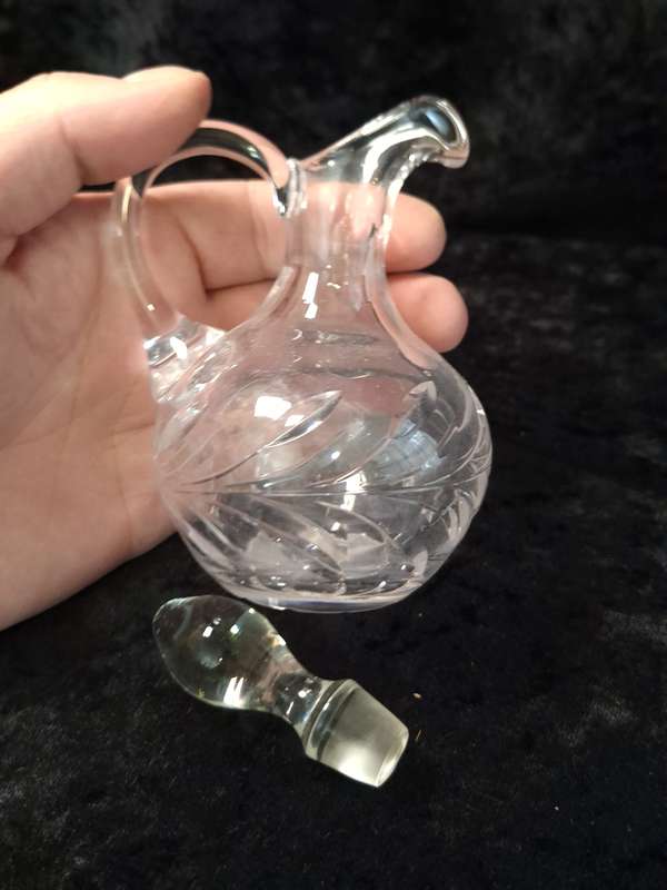 Vintage Rose Cut Crystal Pitcher.