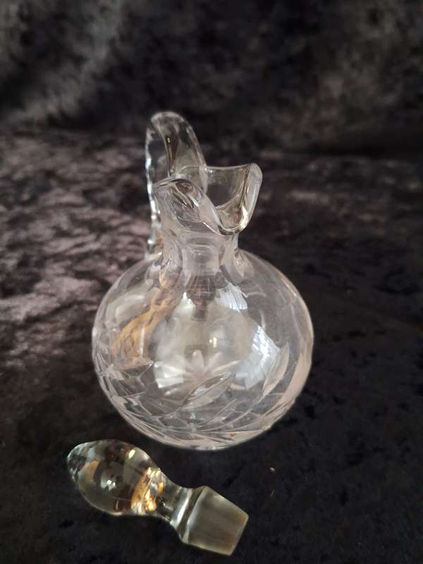 Vintage Rose Cut Crystal Pitcher.