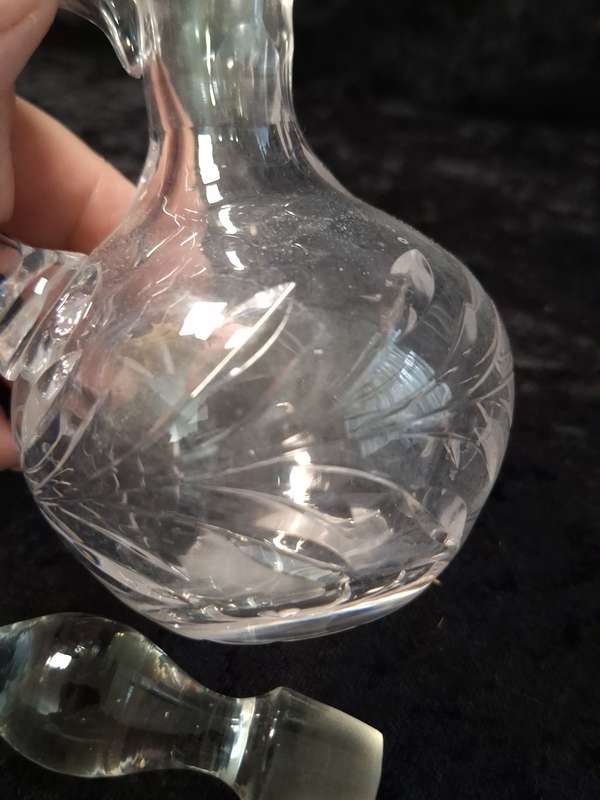 Vintage Rose Cut Crystal Pitcher.