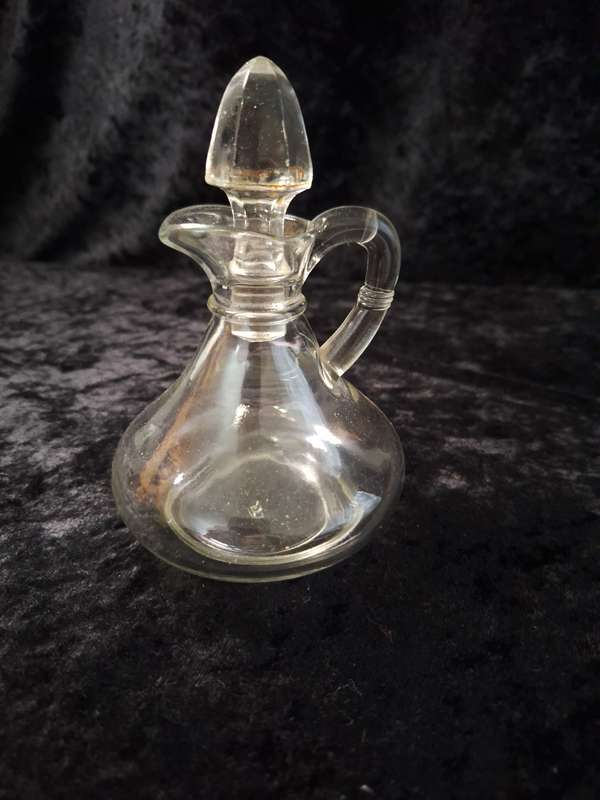 Vintage Pressed Glass Vinaigrette Pitcher.