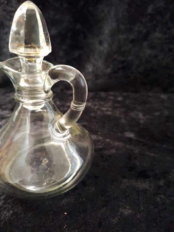 Vintage Pressed Glass Vinaigrette Pitcher.