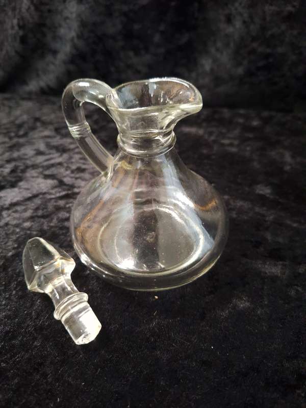 Vintage Pressed Glass Vinaigrette Pitcher.