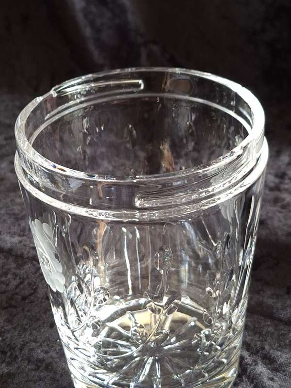 Stunning Vintage Rose Cut Crystal Ice Bucket.