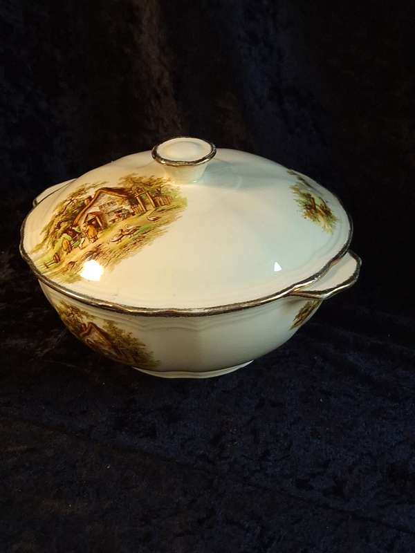 Vintage Alfred Meakin Serving Bowl & Lid - B.