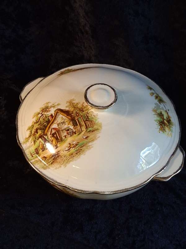 Vintage Alfred Meakin Serving Bowl & Lid - B.