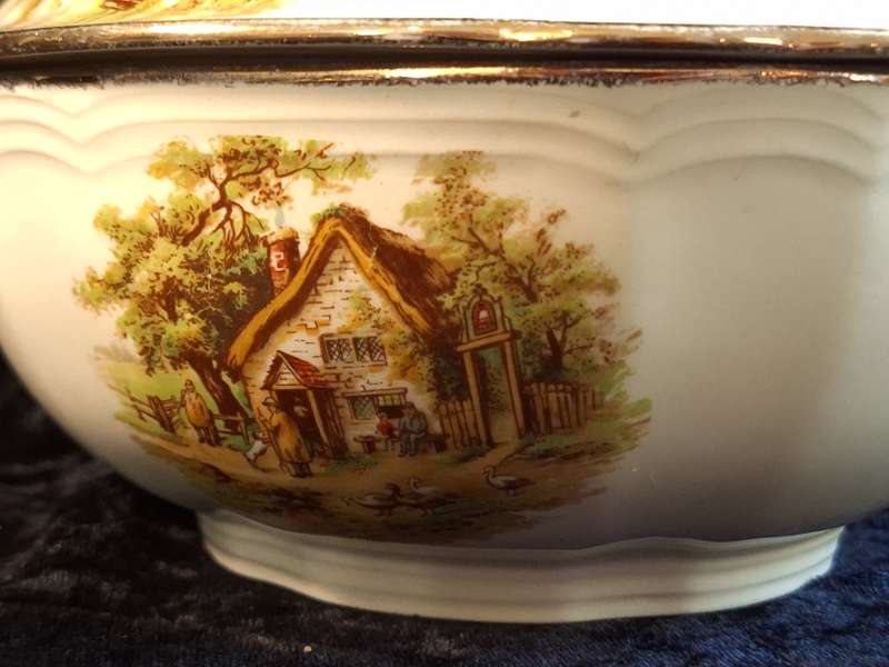 Vintage Alfred Meakin Serving Bowl & Lid - B.