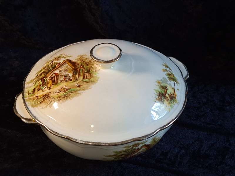 Vintage Alfred Meakin Serving Bowl & Lid - B.