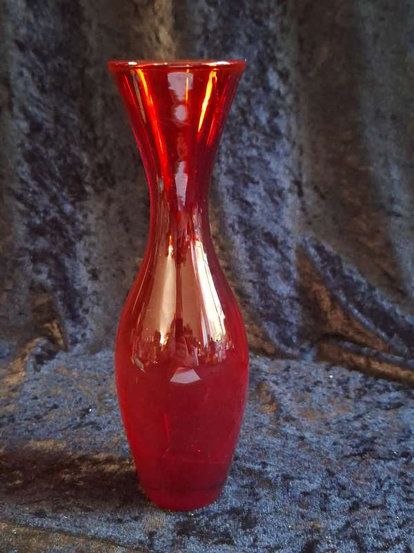 Beautiful Ruby Red Art Glass Vase.