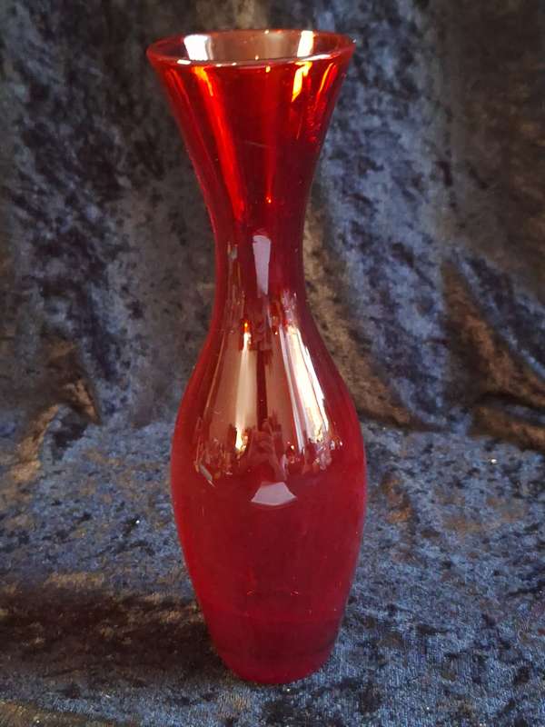 Beautiful Ruby Red Art Glass Vase.