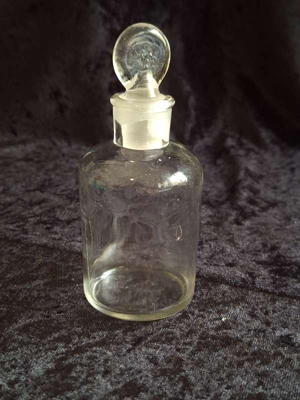 Vintage Clear Chemistry Lab Glass Bottle.