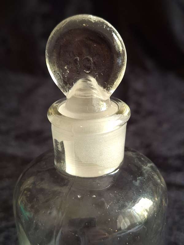 Vintage Clear Chemistry Lab Glass Bottle.
