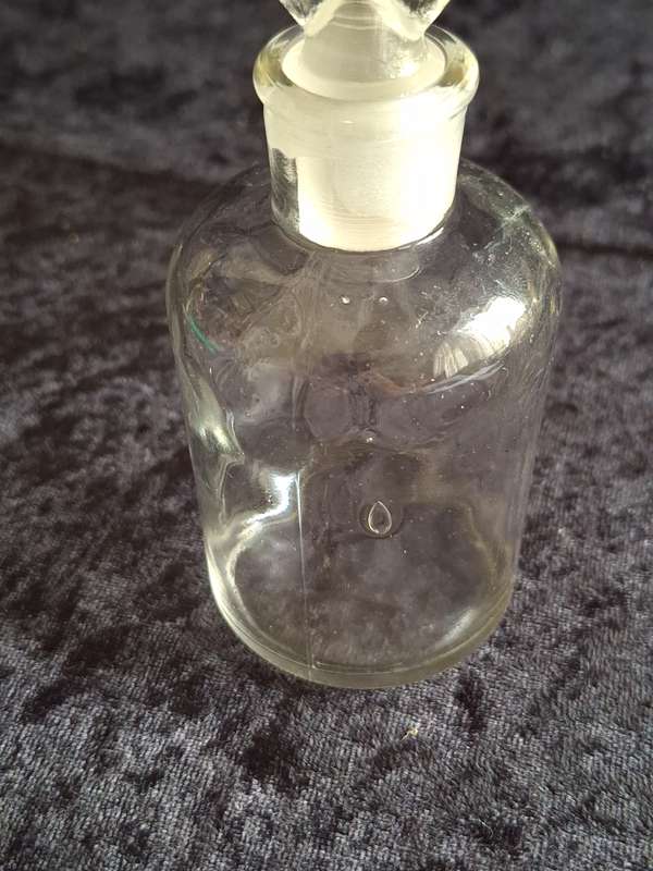 Vintage Clear Chemistry Lab Glass Bottle.
