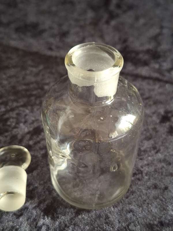 Vintage Clear Chemistry Lab Glass Bottle.