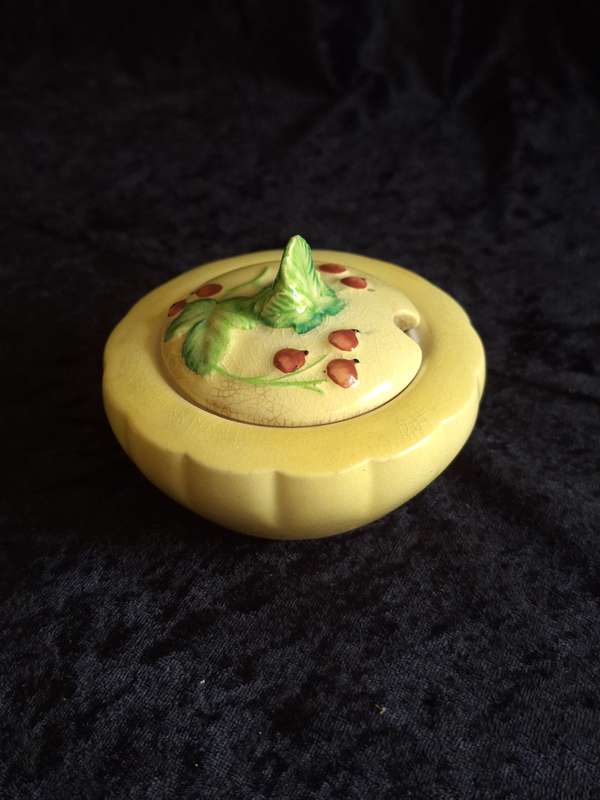 Vintage 1930's Red Current Carlton Ware Jam Pot