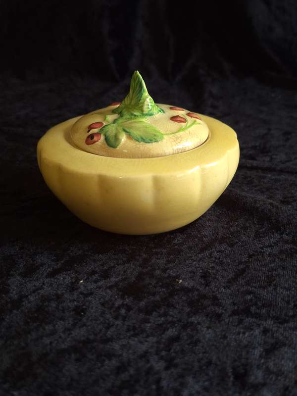 Vintage 1930's Red Current Carlton Ware Jam Pot