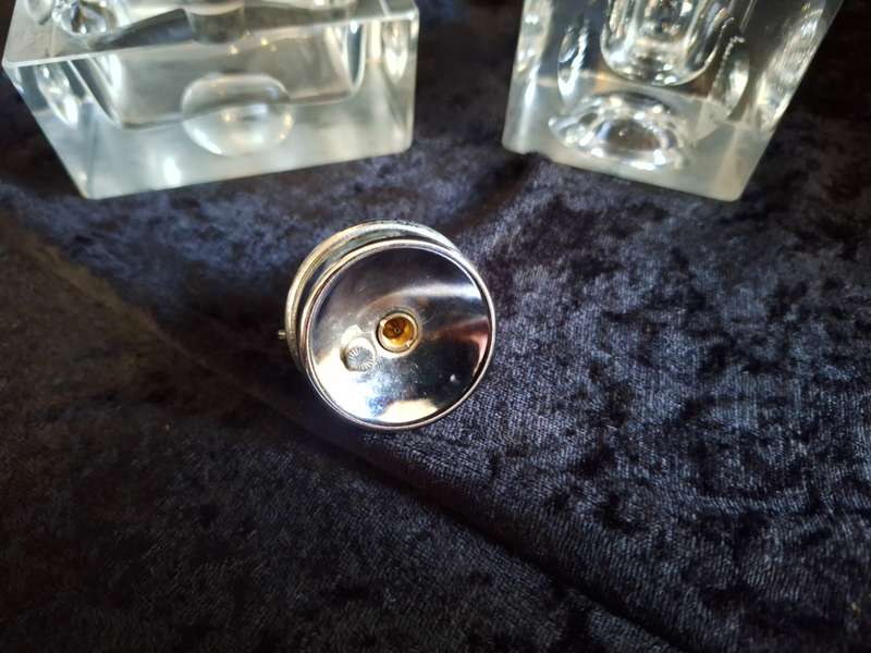 Stunning Vintage 1970's Cut Glass Desk Lighter and Ashtray Set