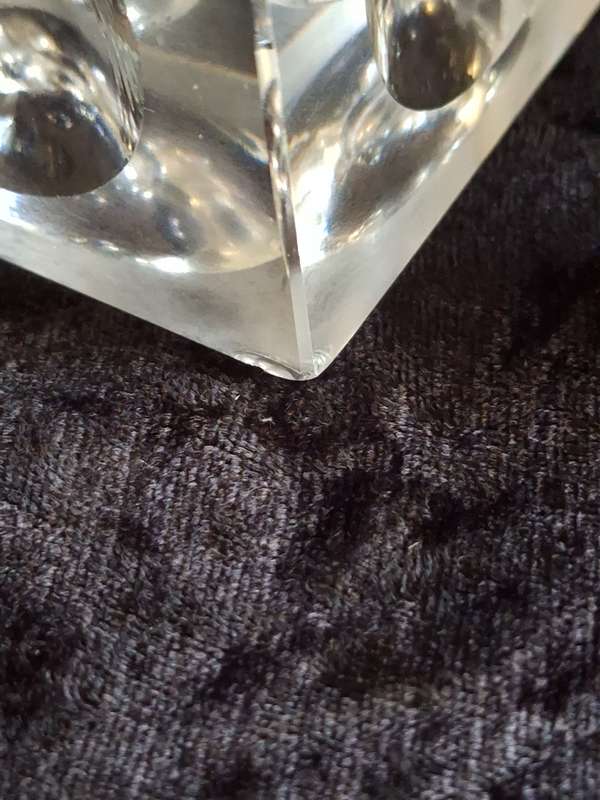 Stunning Vintage 1970's Cut Glass Desk Lighter and Ashtray Set