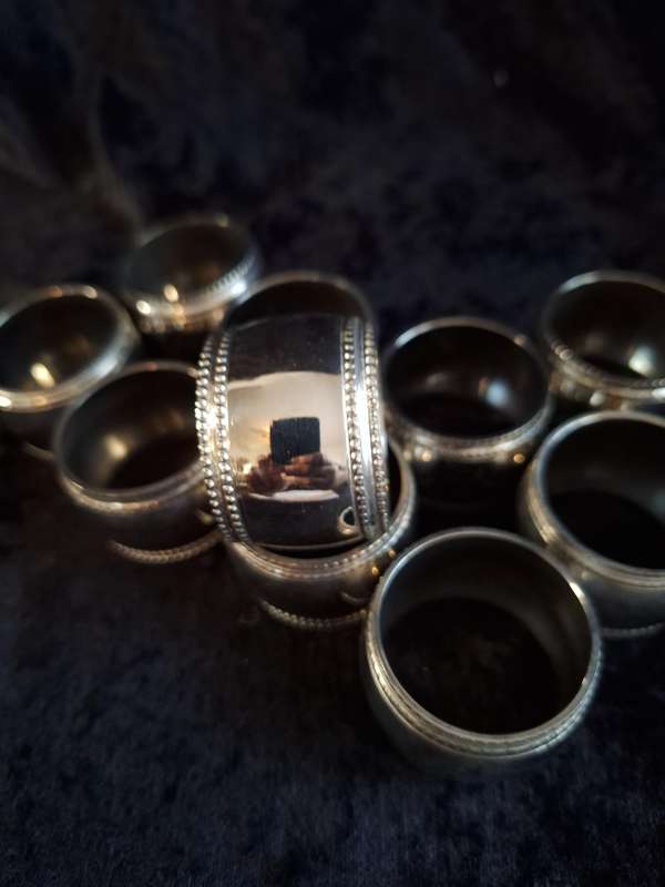 Chrome Plated Set of 10 Napkin Rings