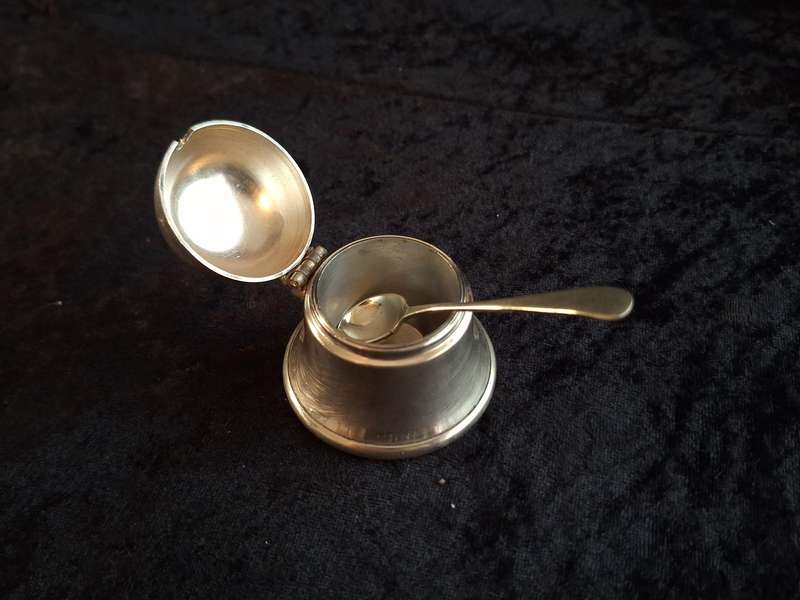 Vintage Silver Plated and Stainless-Steel Salt with EPNS Salt Spoon.