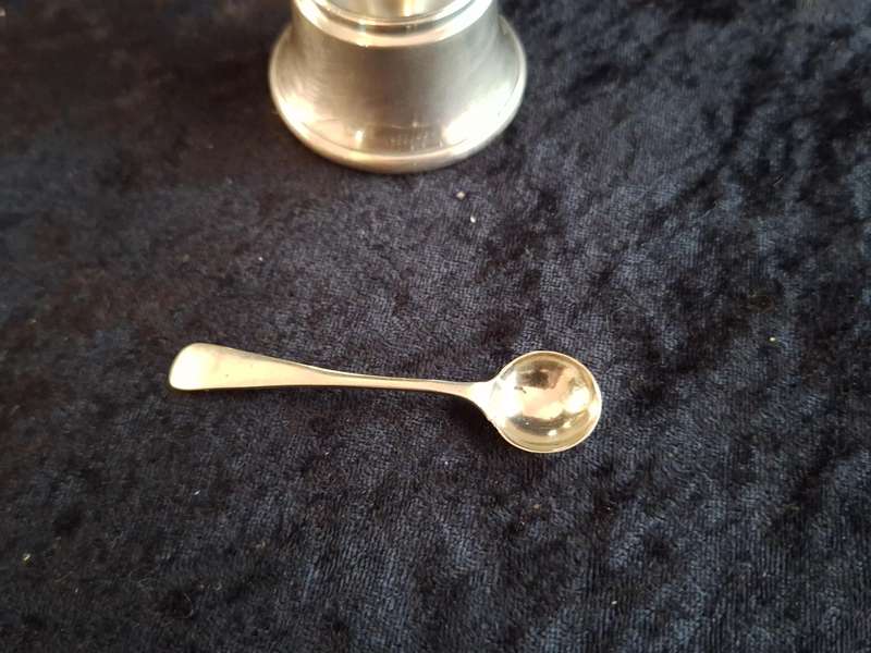 Vintage Silver Plated and Stainless-Steel Salt with EPNS Salt Spoon.