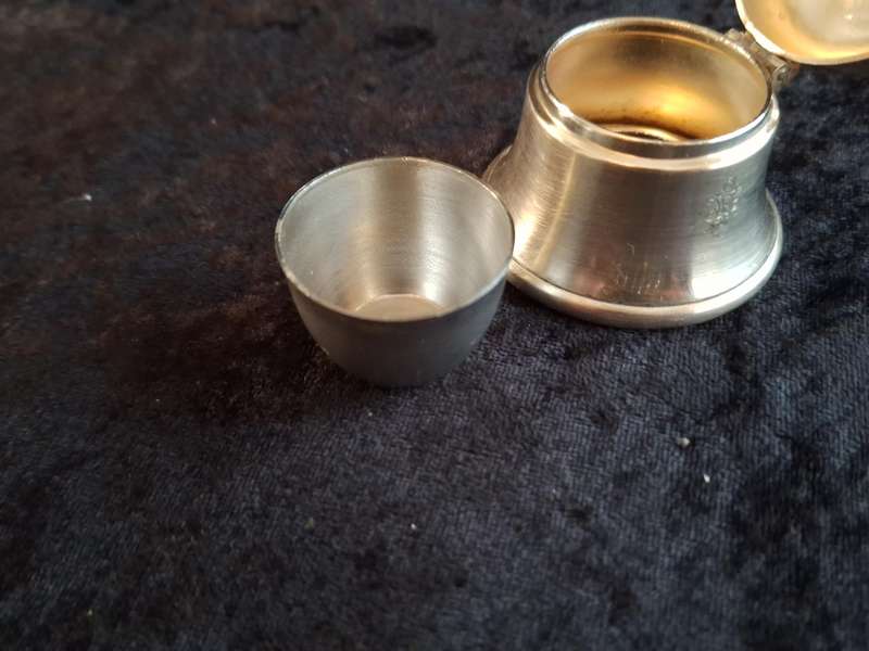 Vintage Silver Plated and Stainless-Steel Salt with EPNS Salt Spoon.