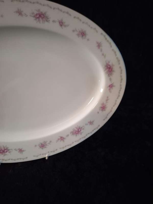 Beautiful Vintage Nagoya Pink Rose Fine China Meat Serving Platter.