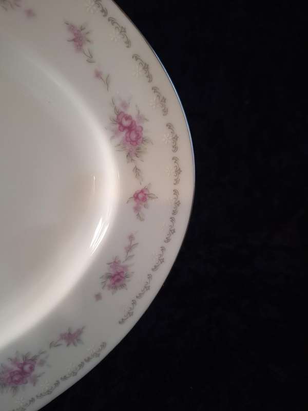 Beautiful Vintage Nagoya Pink Rose Fine China Meat Serving Platter.