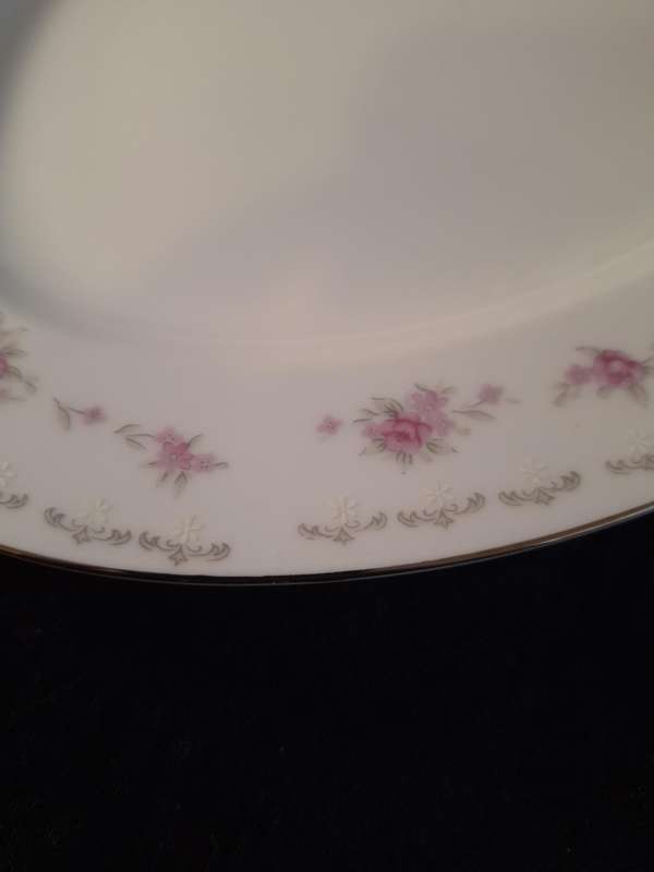 Beautiful Vintage Nagoya Pink Rose Fine China Meat Serving Platter.