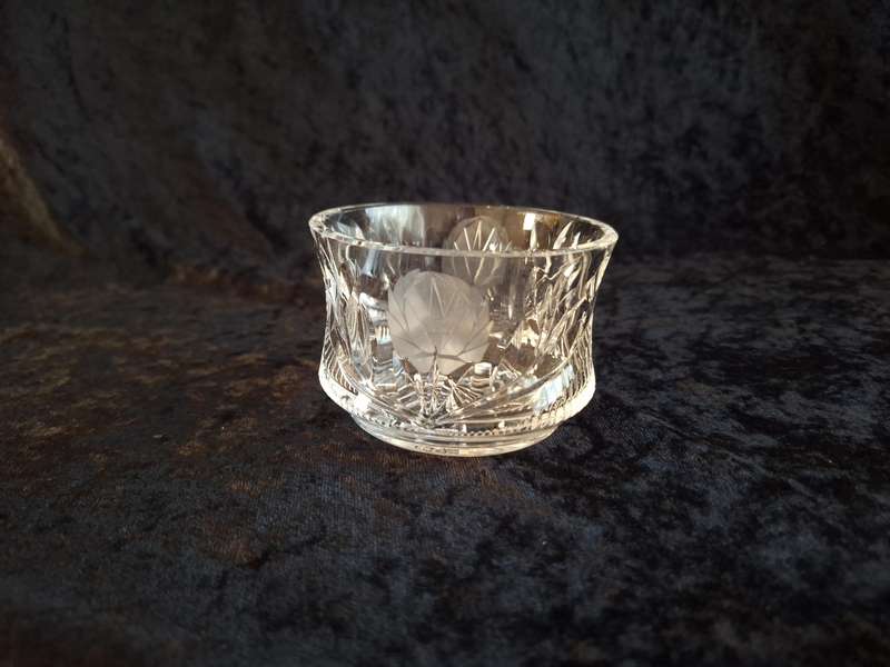 Stunning Vintage Rose Cut Crystal Sweet Bowl - B.