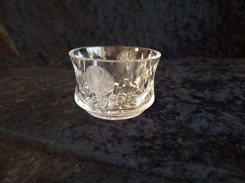 Stunning Vintage Rose Cut Crystal Sweet Bowl - B.