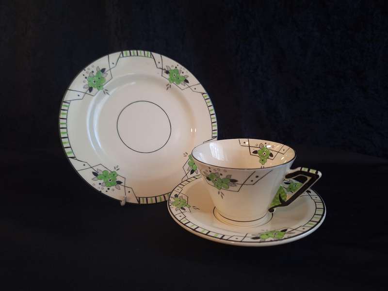 Stunning Art-Deco 1920's Burley Ware Tea Trio