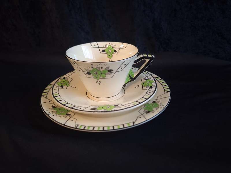 Stunning Art-Deco 1920's Burley Ware Tea Trio