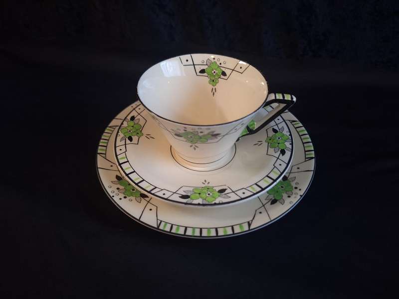 Stunning Art-Deco 1920's Burley Ware Tea Trio