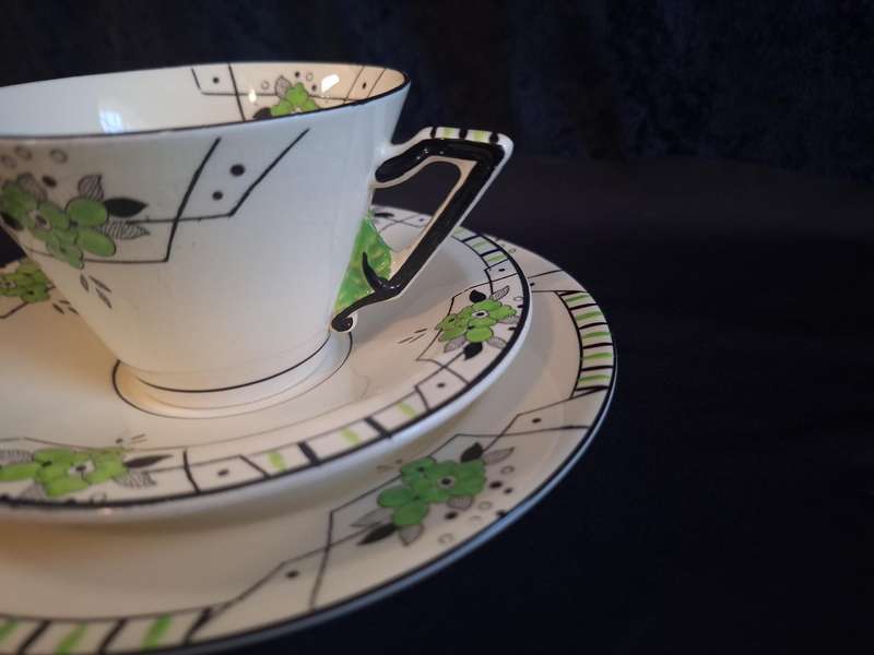 Stunning Art-Deco 1920's Burley Ware Tea Trio