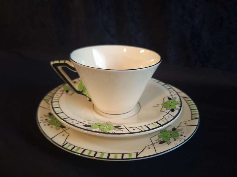 Stunning Art-Deco 1920's Burley Ware Tea Trio