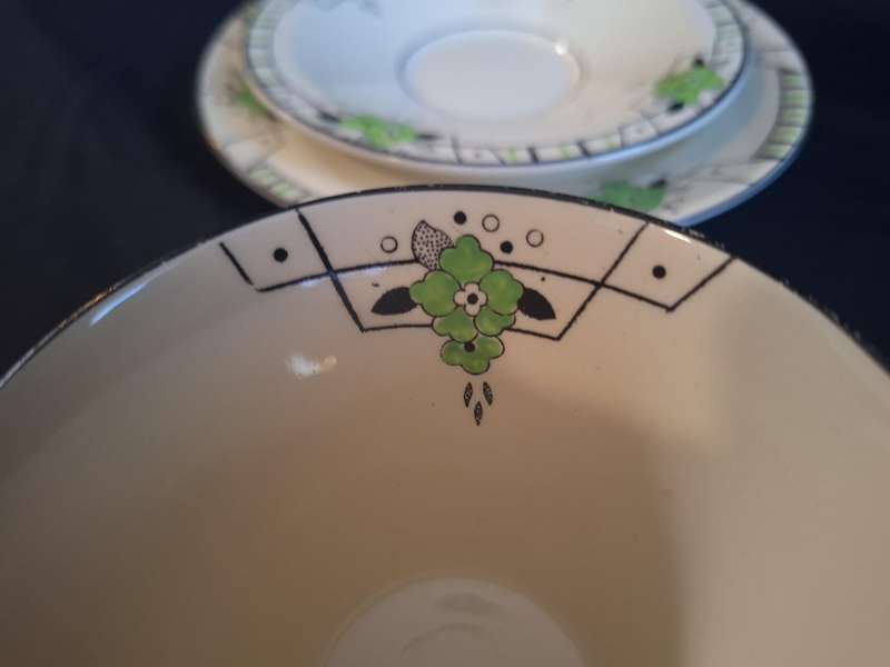 Stunning Art-Deco 1920's Burley Ware Tea Trio