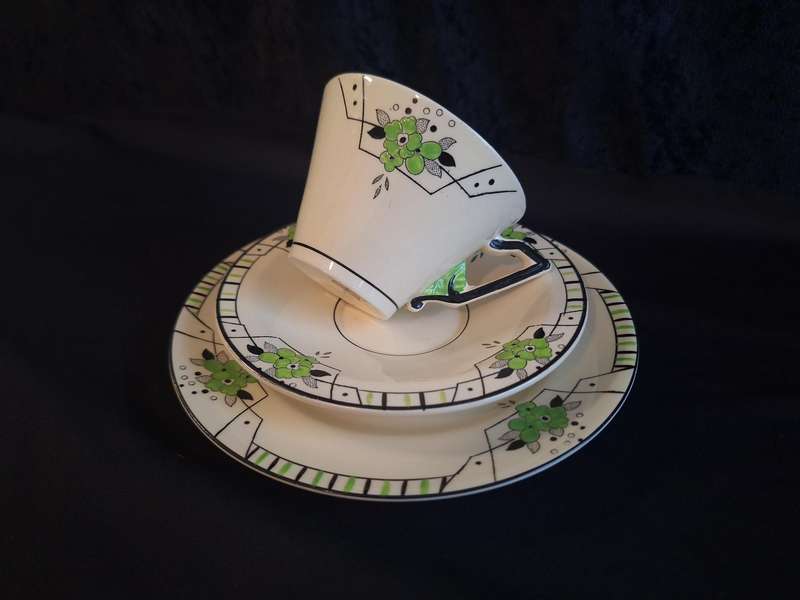 Stunning Art-Deco 1920's Burley Ware Tea Trio