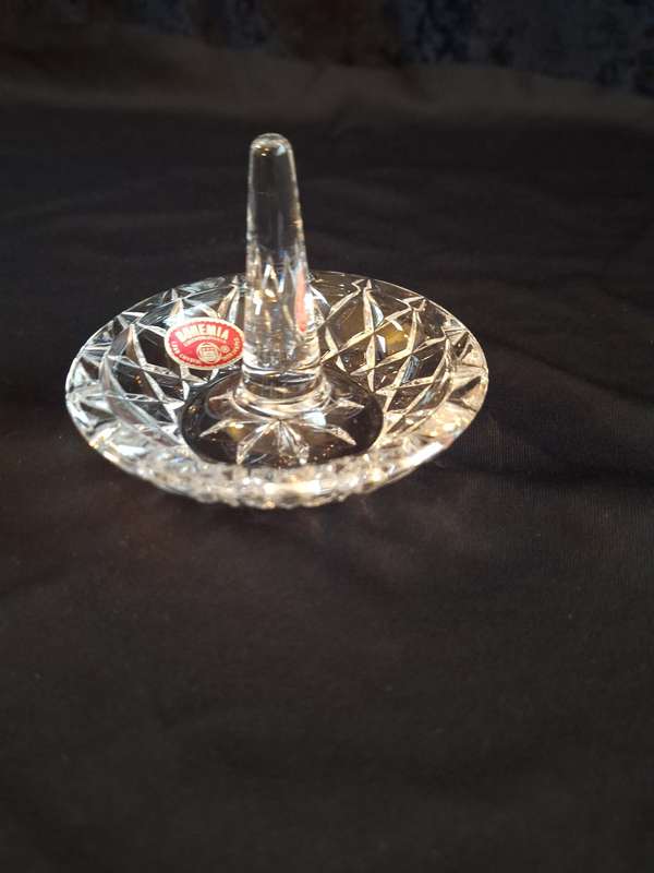 Vintage Bohemian Crystal Dressing Table Ring Holder