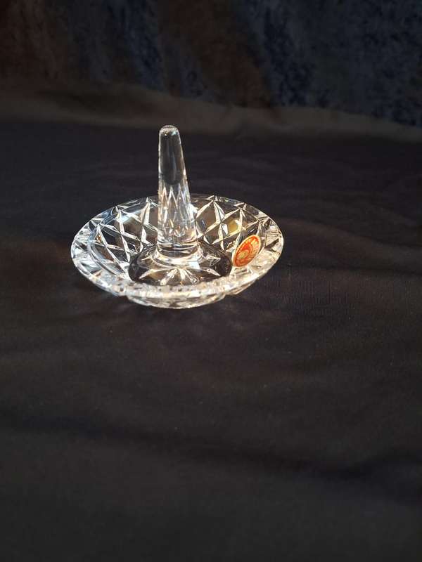 Vintage Bohemian Crystal Dressing Table Ring Holder