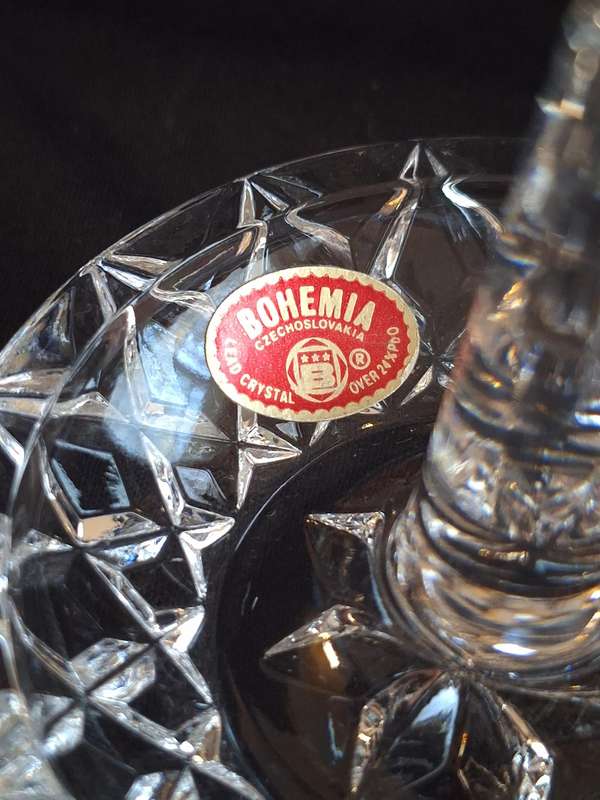 Vintage Bohemian Crystal Dressing Table Ring Holder