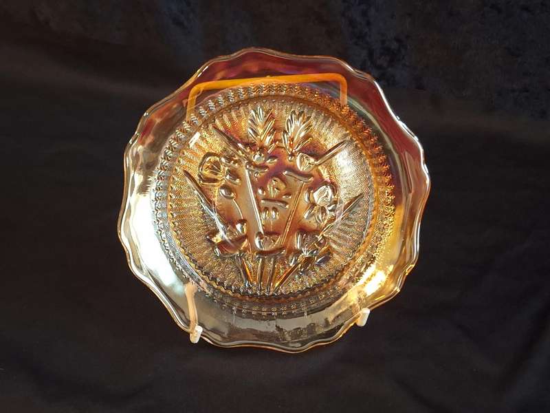 Stunning Vintage Carnival Pressed Glass Duo - A.