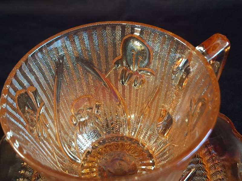 Stunning Vintage Carnival Pressed Glass Duo - C.