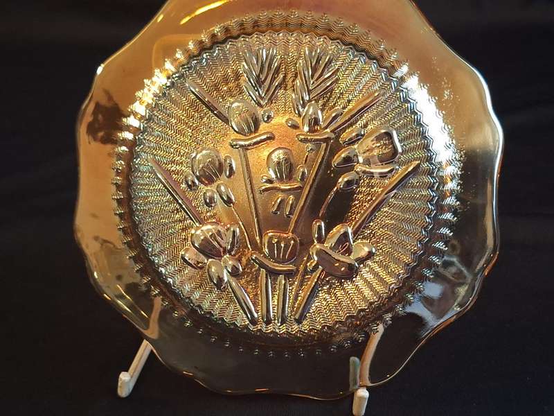 Stunning Vintage Carnival Pressed Glass Saucer.