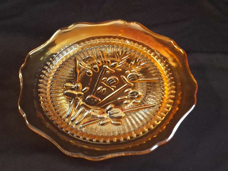 Stunning Vintage Carnival Pressed Glass Saucer.