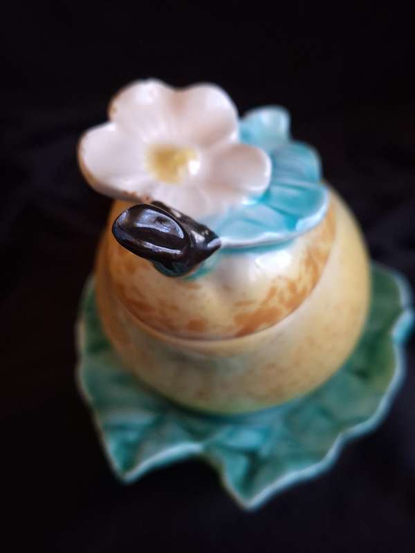 Stunning Vintage Italian Ceramic Pear Jam Pot.