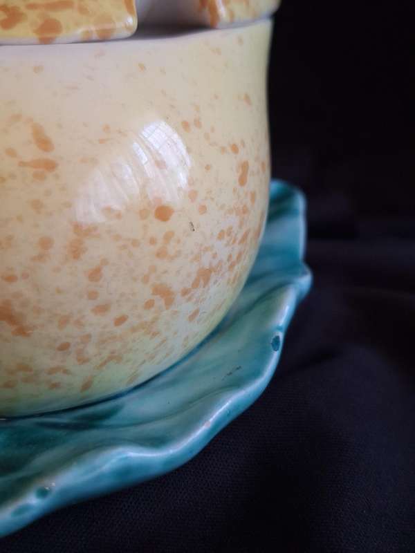 Stunning Vintage Italian Ceramic Pear Jam Pot.