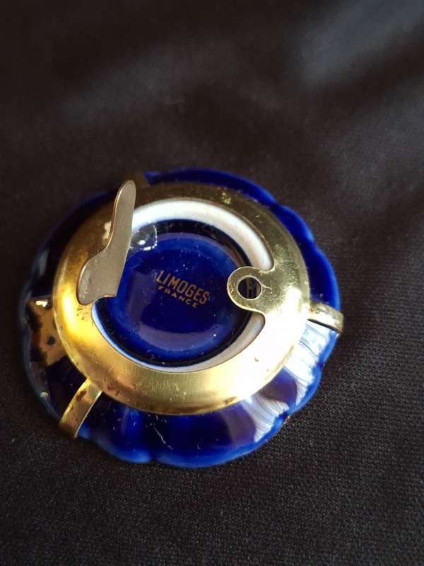 Beautiful Vintage Limoges France Miniature Plate with stand - A.