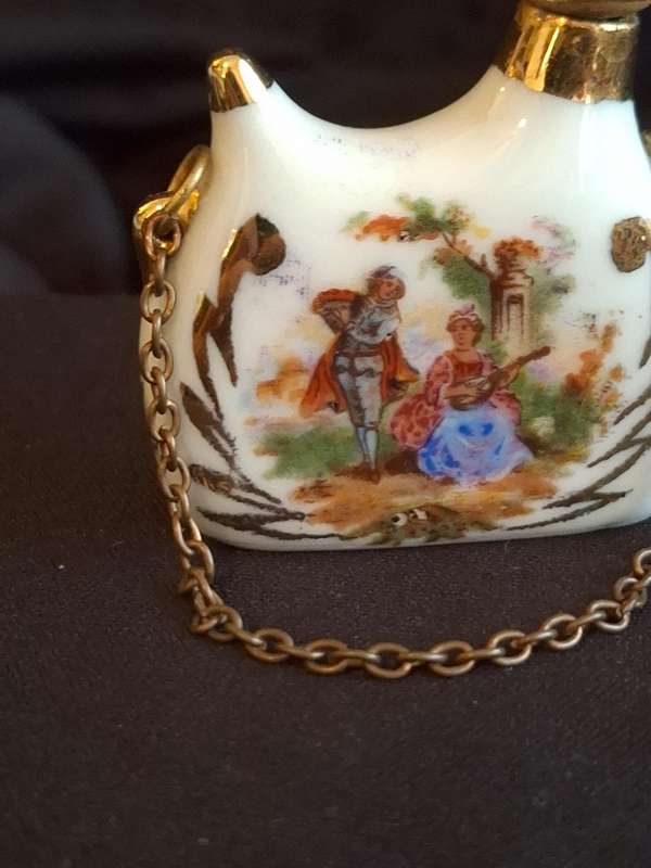Beautiful Vintage Limoges France Miniature Perfume Bottle.